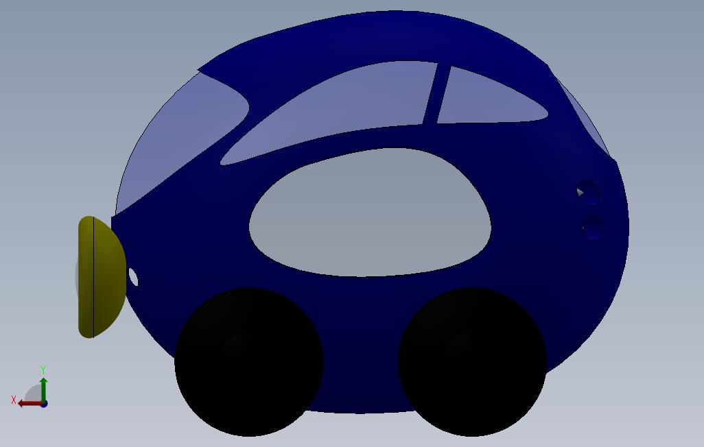 11997.卡通玩具小汽车3D模型 背面视图