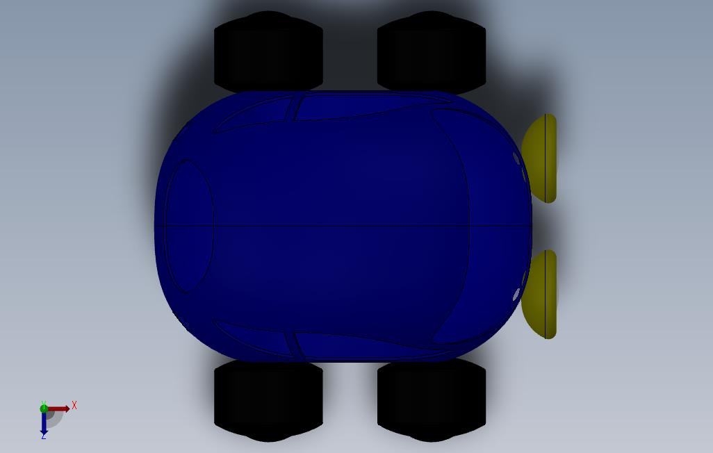 11997.卡通玩具小汽车3D模型 俯视图