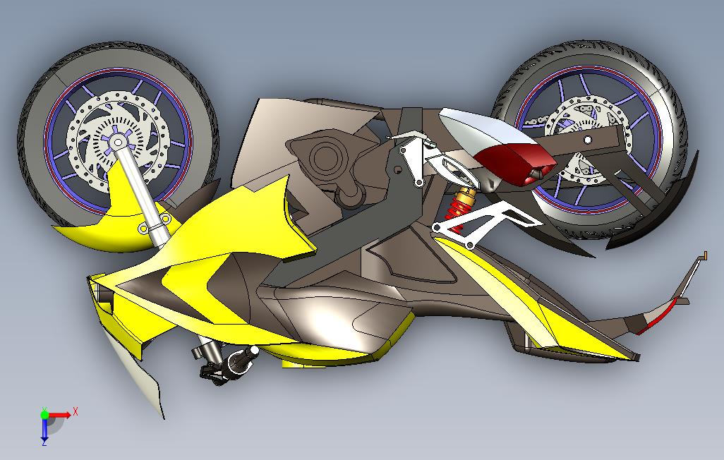BAJAJPulsarRS200摩托 俯视图