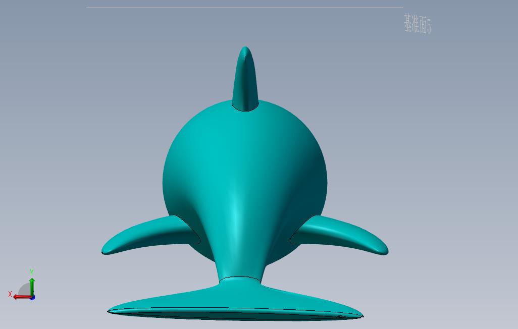 可3D打印的小海豚 背面视图