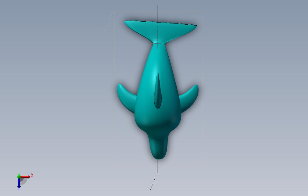 可3D打印的小海豚 俯视图
