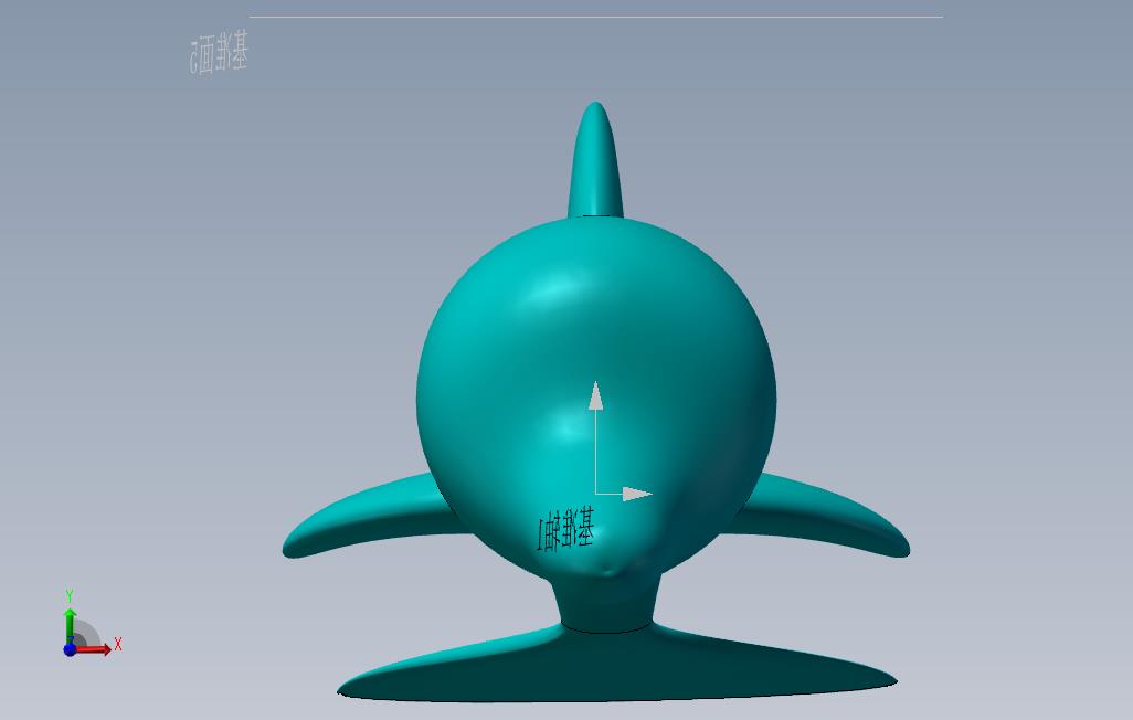 可3D打印的小海豚 正面视图