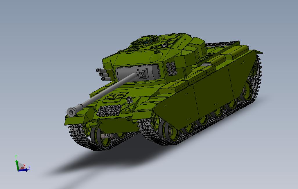 CenturionMk5百夫长坦克模型3D图纸Solidworks设计