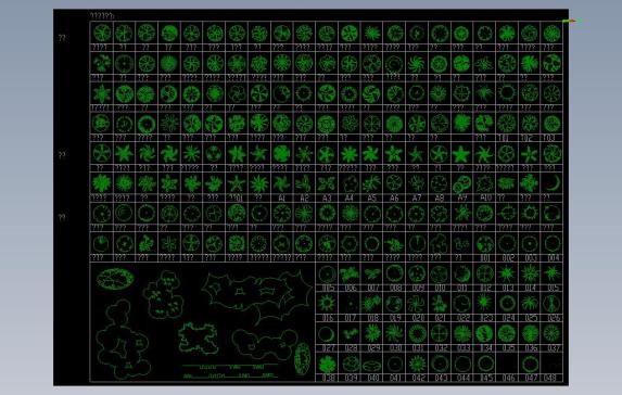 园林景观设计CAD植物素材库CAD图纸