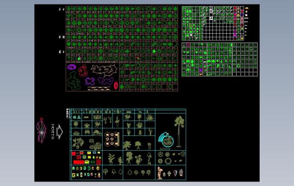 比较全的CAD常用植物平立面CAD图纸
