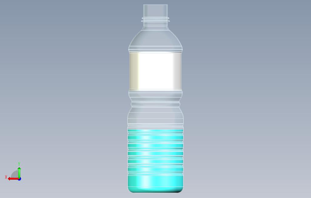 矿泉水瓶子 背面视图