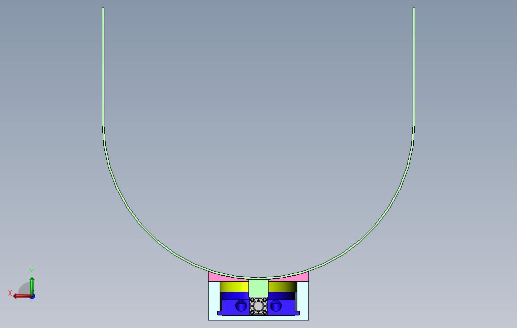 粉体搅拌机双气缸卸料口装置 背面视图