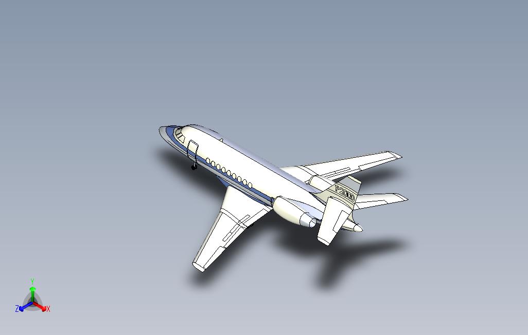 达索Falcon2000公务飞机模型3D图纸IGS格式