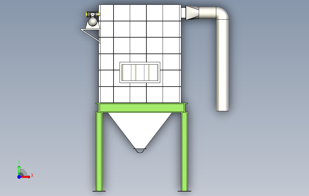 1.2×2米袋式除尘器 正面视图