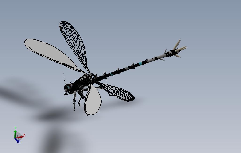 蜻蜓机器人机械蜻蜓模型3D图纸SOLIDWORKS设计附STPIGS格式