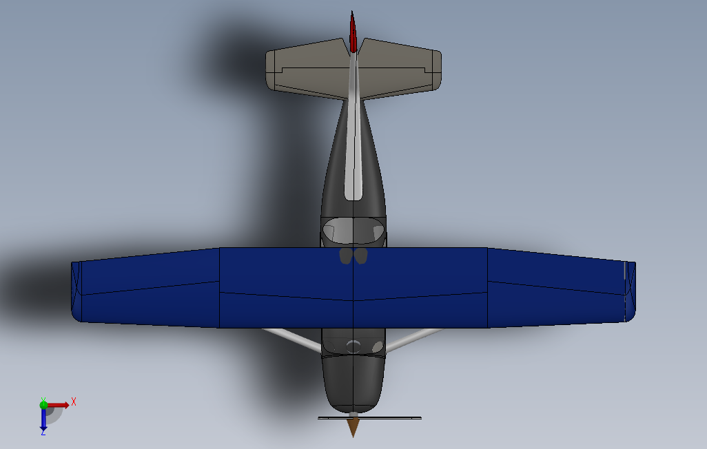 Cessna172私人飞机简易模型 俯视图