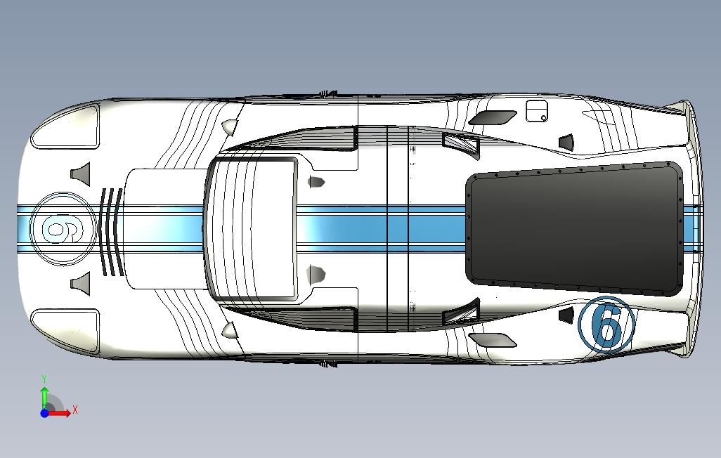 福特GT40超跑CATIA模型 正面视图