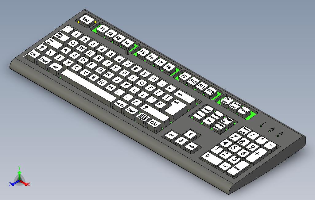 键盘的CATIA模型
