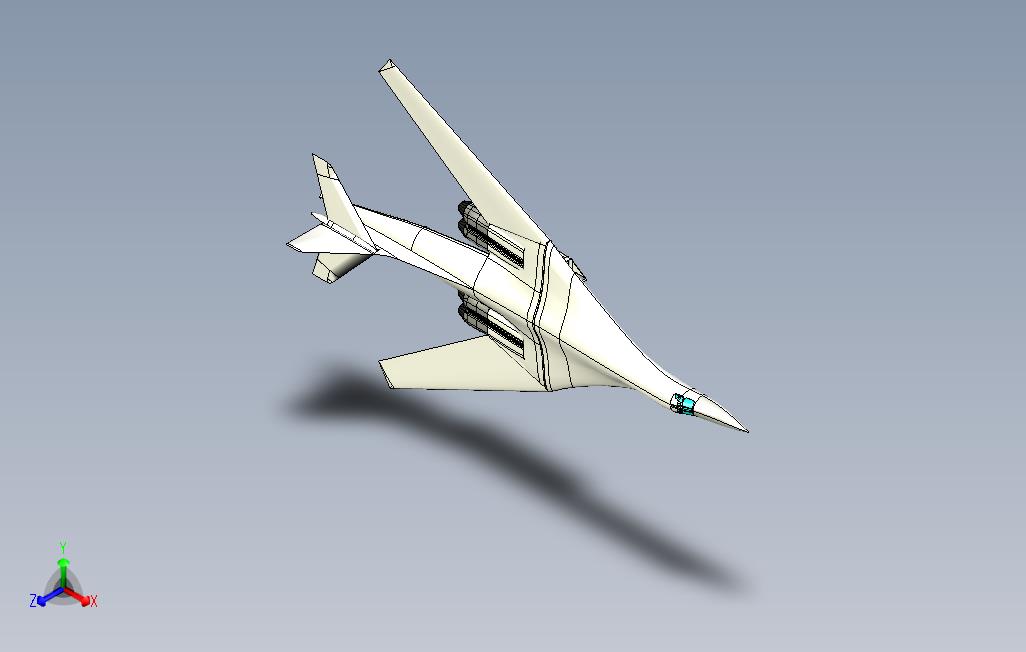 Tu-160逆火战略轰炸机CATIA参数化模型