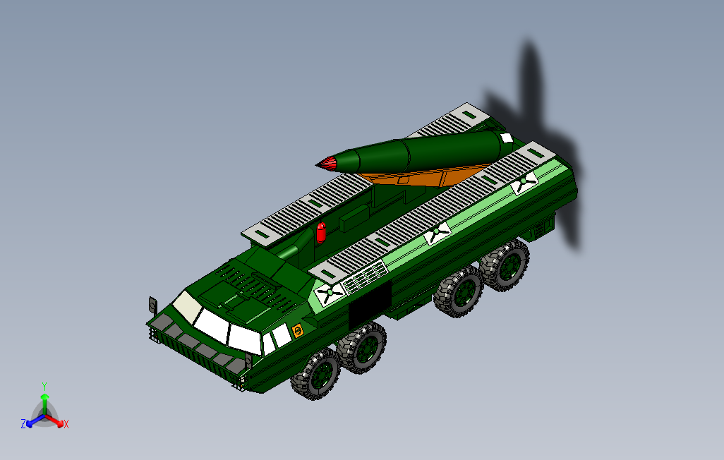 战役导弹发射车CATIA模型