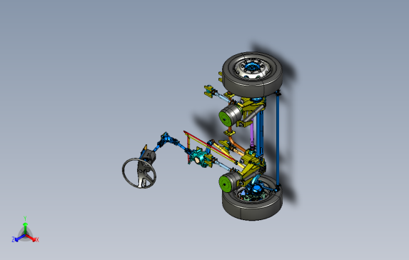 汽车前悬挂和转向系统设计3D模型图纸Catia设计