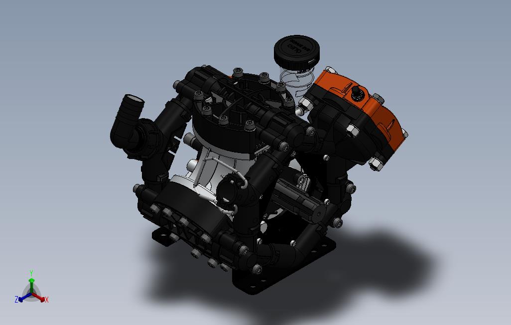 发动机-BOMBA发动机三维建模图纸SolidWorks设计单个Sldprt文件