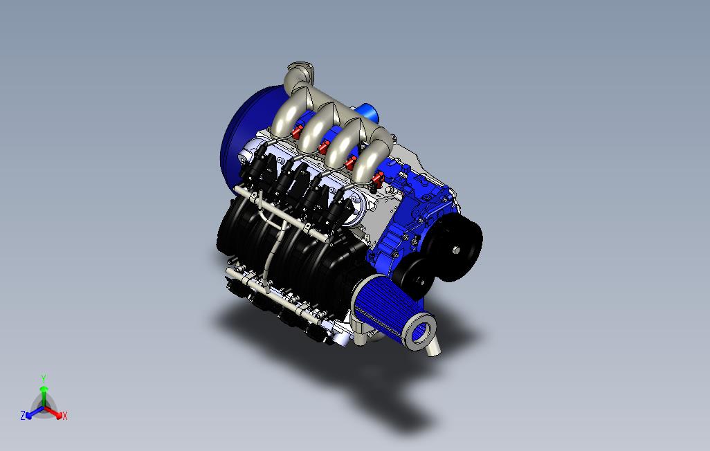 发动机-CHEVYLS3发动机模型3D图纸STPIGS格式