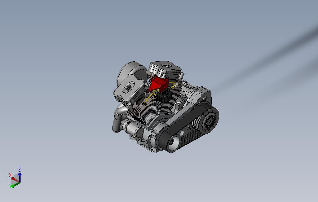 发动机-FXR发动机3D模型图纸SolidWorks设计