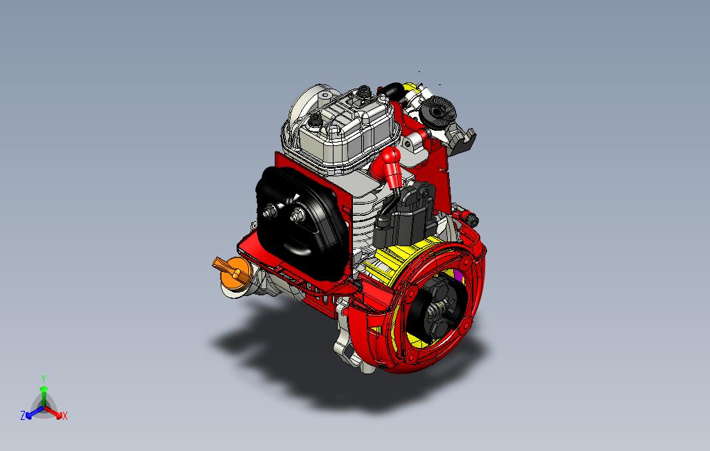 发动机-HONDA-GX25水平轴发动机模型3D图纸STEP格式
