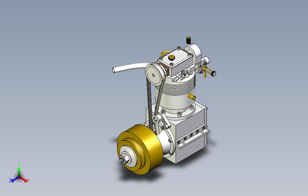 发动机-lynx15cc单顶置凸轮轴船用发动机3D图纸x_t格式