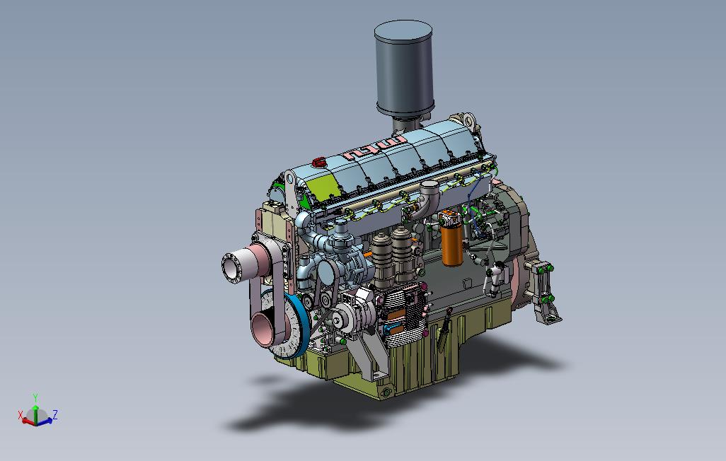发动机-MTU柴油发动机外形数模图纸Solidworks设计
