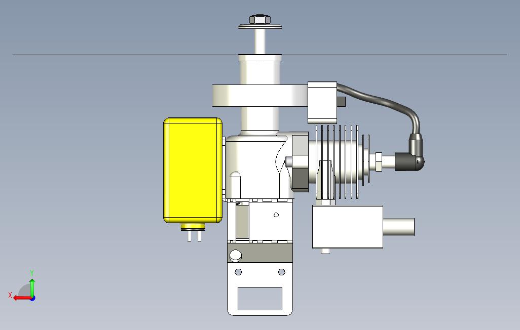 发动机-ryobi-31ccm微型发动机3D图纸INVENTOR设计附STP格式 背面视图