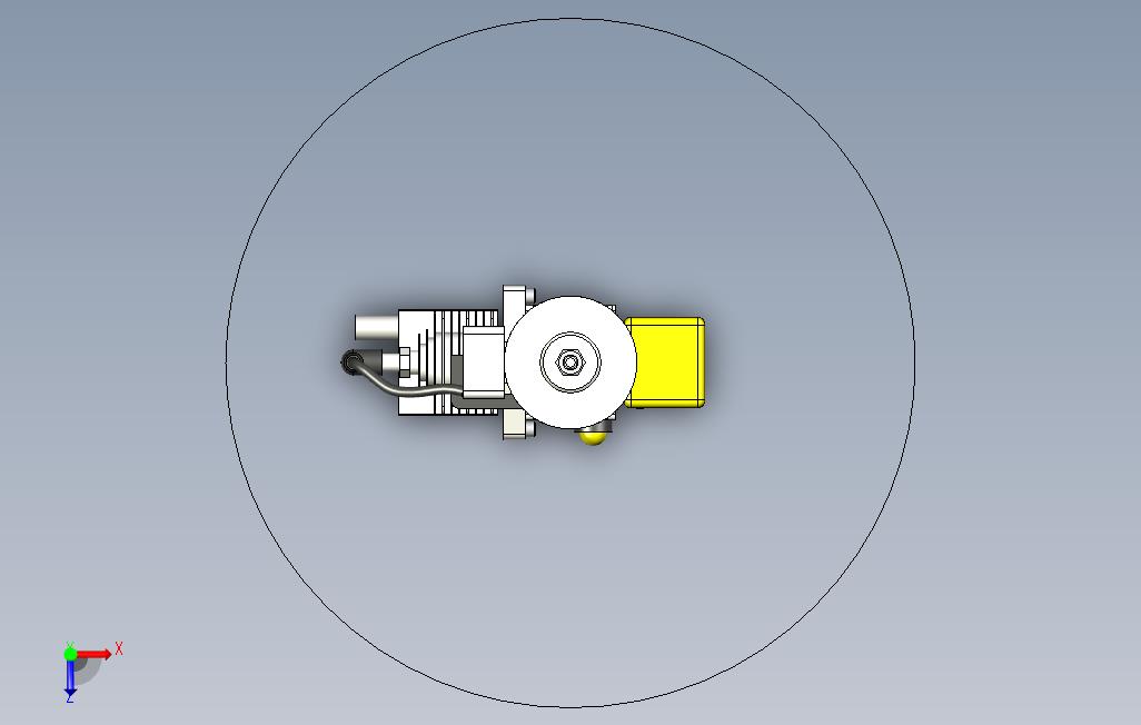 发动机-ryobi-31ccm微型发动机3D图纸INVENTOR设计附STP格式 俯视图