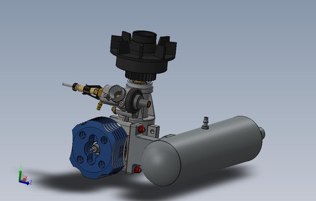 发动机-Supertigreg51航模引擎三维建模图纸solidworks设计