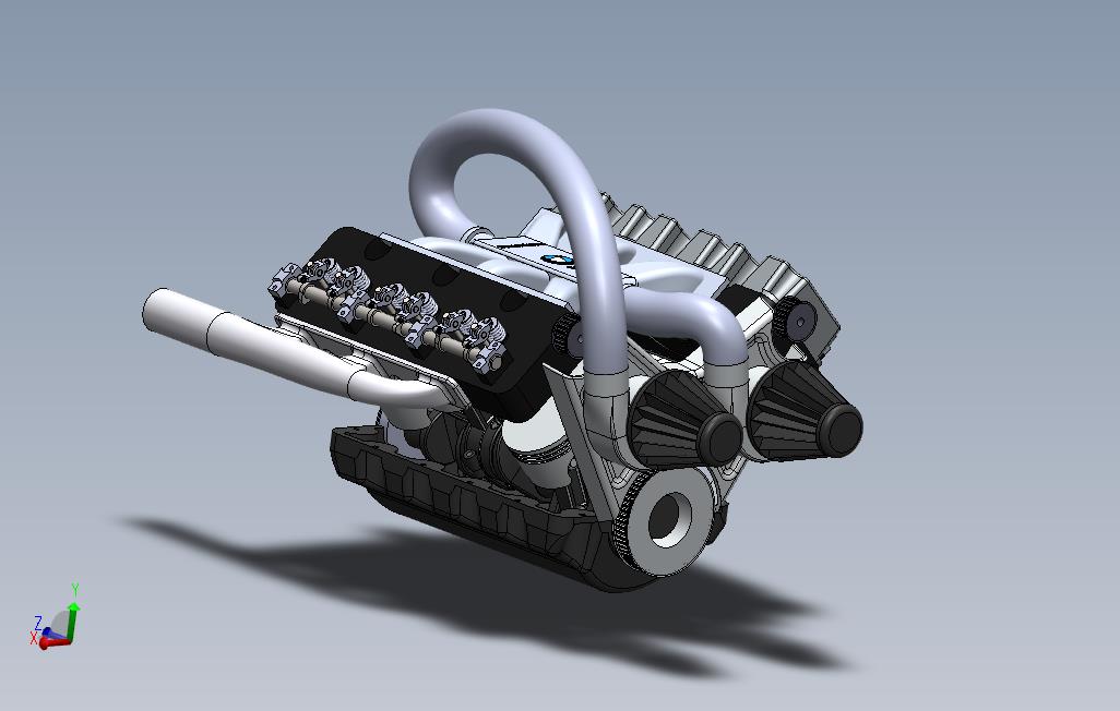 发动机-V6Transmission简易六缸发动机模型3D图纸Solidworks设计
