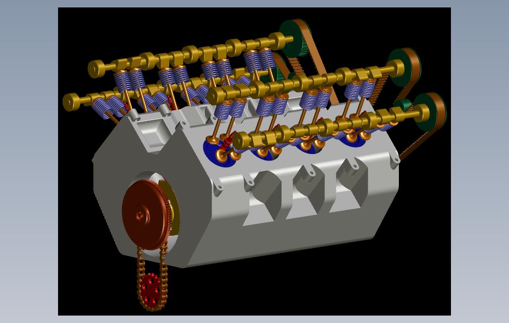 发动机-V8发动机内部结构3D图纸