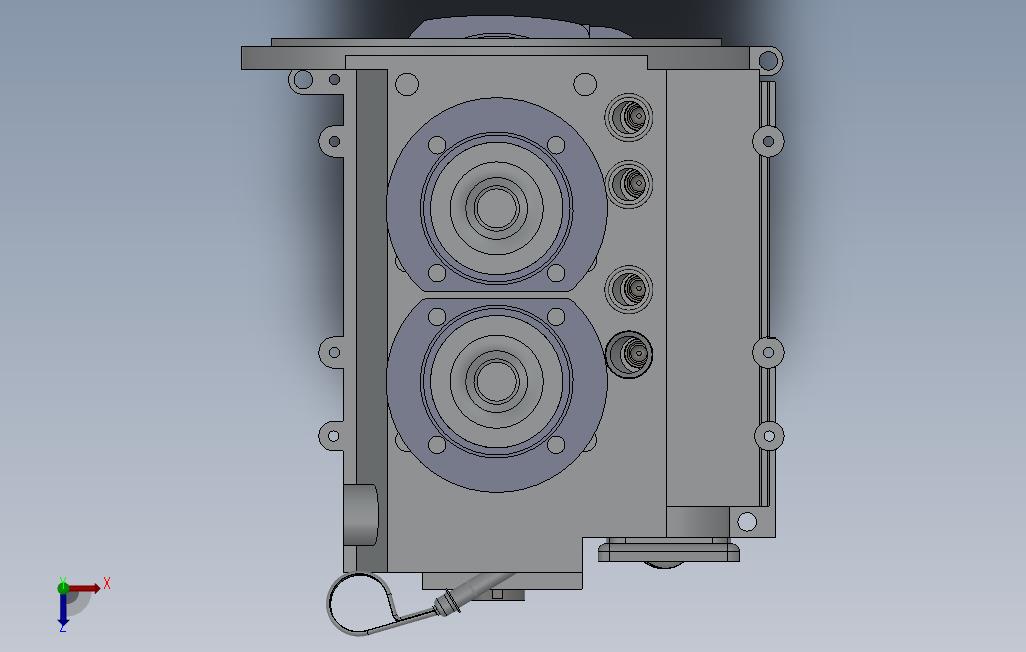 发动机-VolkswagenBeetle马达模型3D测绘图纸solidworks设计附工程图 俯视图