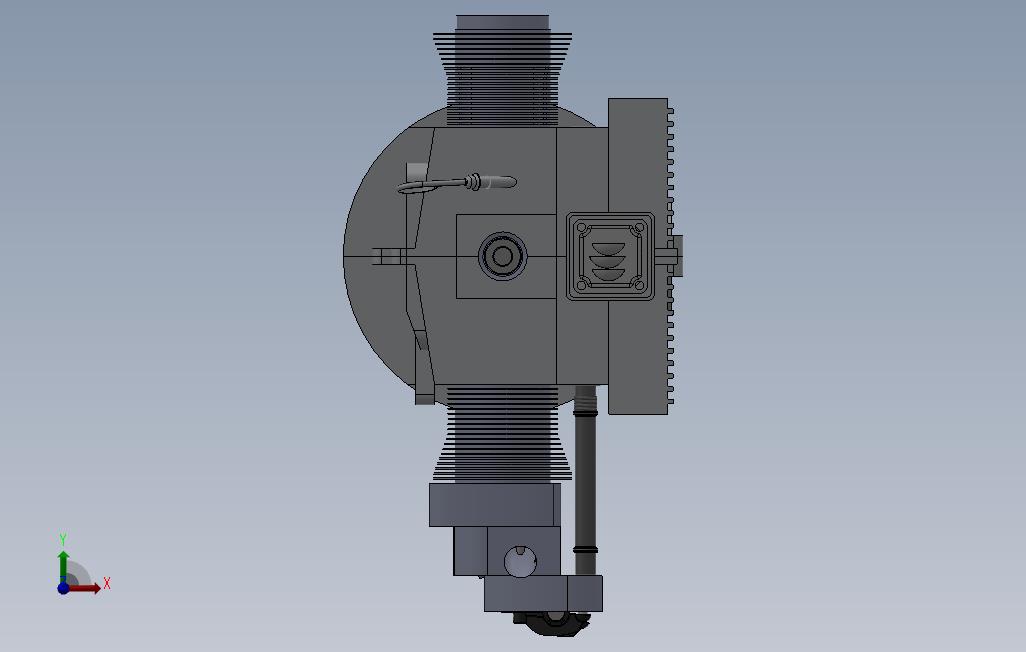 发动机-VolkswagenBeetle马达模型3D测绘图纸solidworks设计附工程图 正面视图