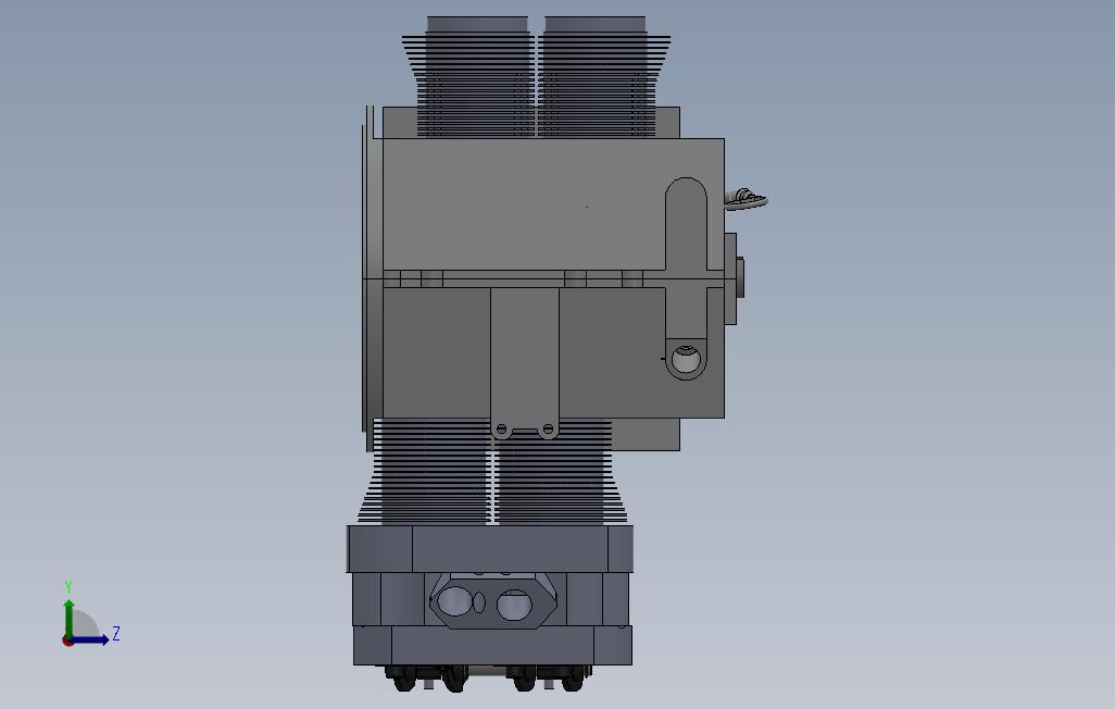 发动机-VolkswagenBeetle马达模型3D测绘图纸solidworks设计附工程图 左侧视图