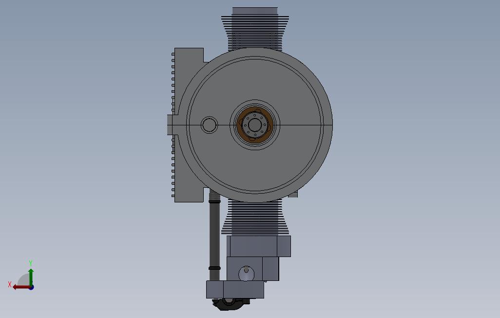 发动机-VolkswagenBeetle马达模型3D测绘图纸solidworks设计附工程图 背面视图