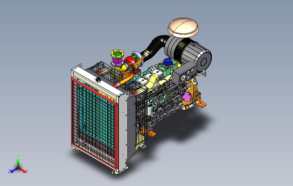 汽车发动机-247KW柴油机发动机模型3D图纸IGS格式