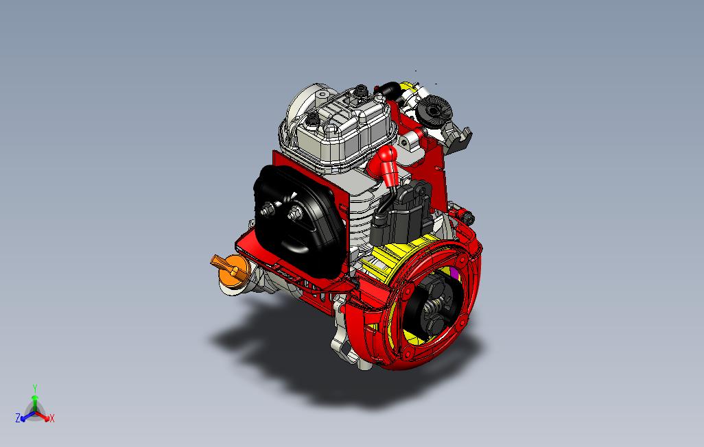 汽车发动机-HONDA-GX25水平轴发动机模型3D图纸STEP格式