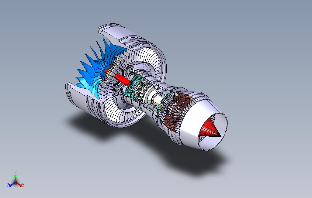 汽车发动机-PrattWhitney涡轮风扇喷气式发动机模型3D图纸CATIA设计