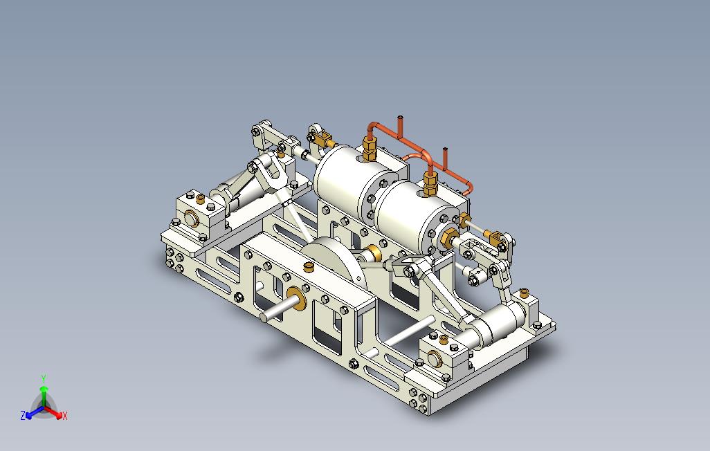 汽车发动机-卧式蒸汽机模型3D图纸STP格式
