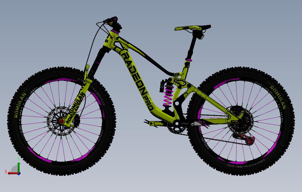 Enduro自行车模型 背面视图