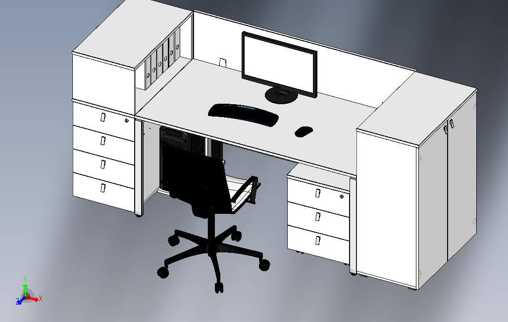 办公室套件桌椅电脑