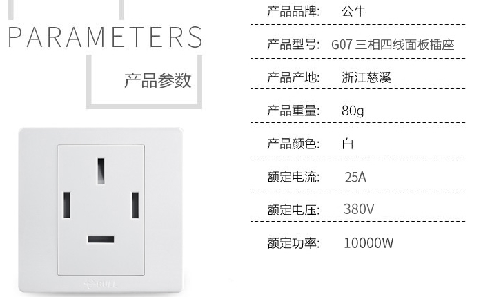 380V面板插座