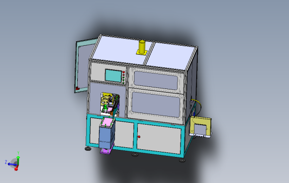 Y电容自动套磁环点胶机3D模型