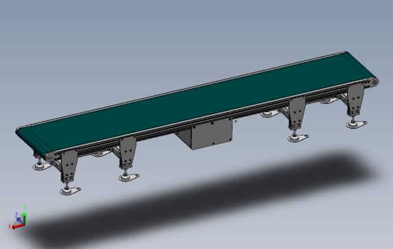 2米皮带线流水线三维建模图纸solidworks设计