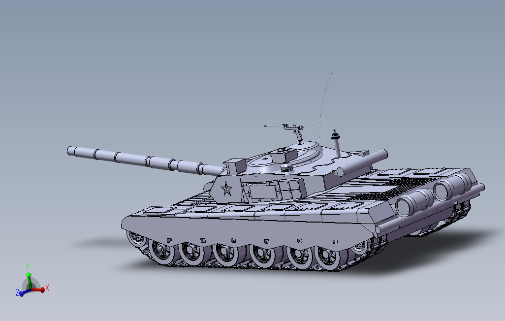 99式坦克1比1三维建模图纸SOLIDWORKS设计