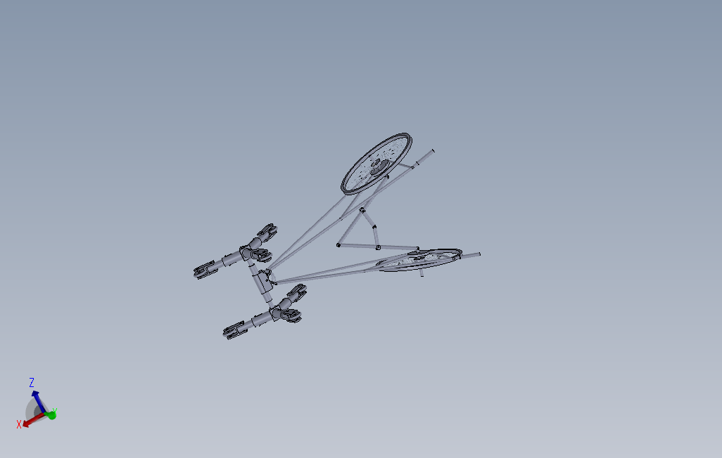 DivyaRath折叠式轮椅医疗车简易框架3D图纸Solidworks附bip