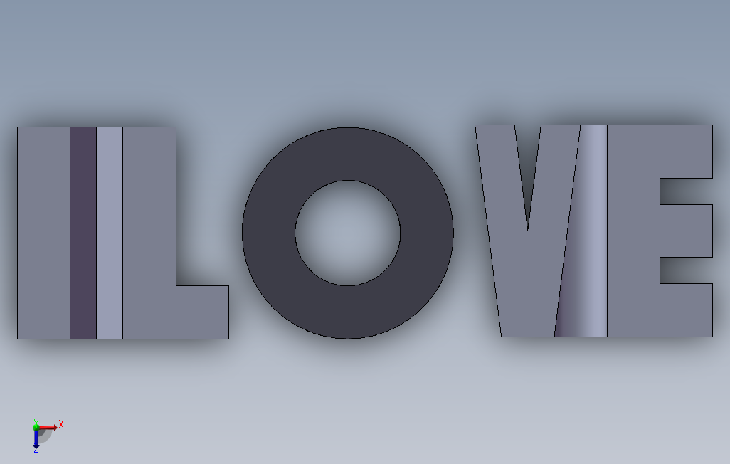 i love you我爱你_SOLIDWORKS 2012_模型图纸下载 – 懒石网
