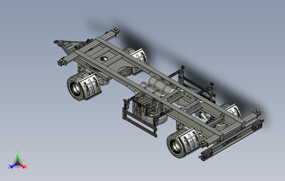iso-20集装箱运输拖车挂车3D数模图纸STEP格式