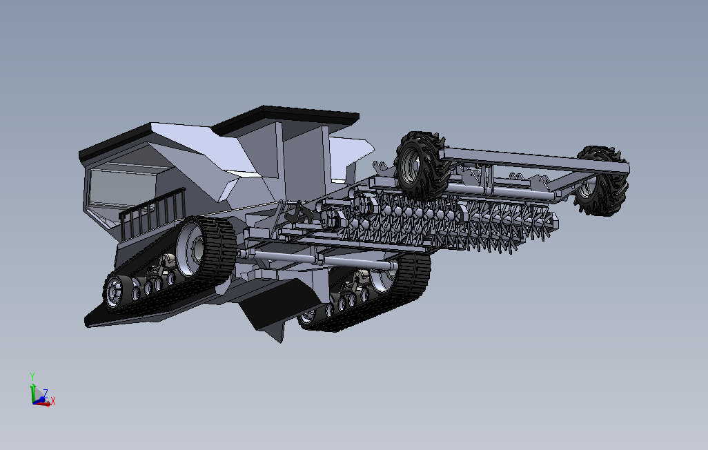 KompostMikser大型农业耕犁机3D图纸Solidworks设计