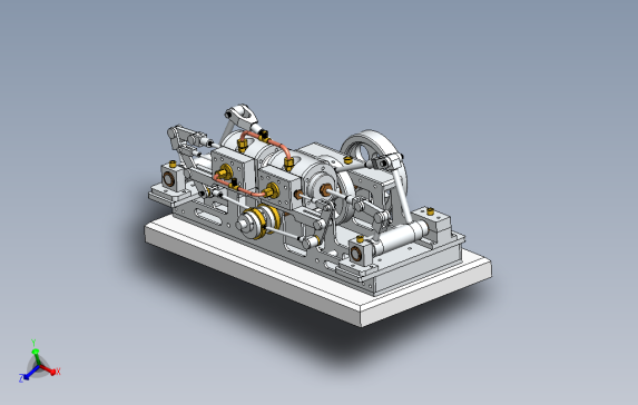 MonitorSteamEngine蒸汽发动机3D数模图纸Solidworks设计